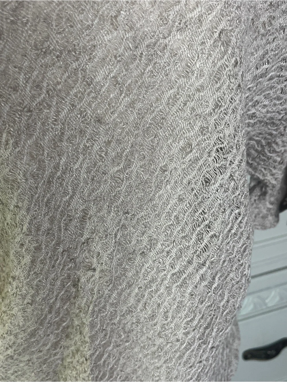 Women's Taupe Textured V-Neck Tunic Top - Picture 3 of 3